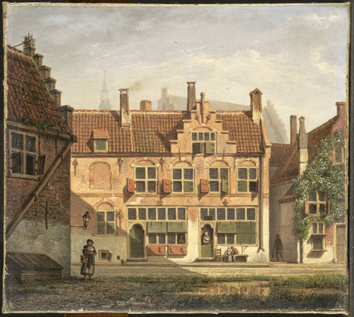 Jelgerhuis, Johannes Улица в Амерсфорте, 1826, 33 cm х 37 cm, Холст, масло