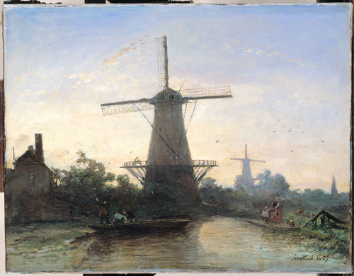 Jongkind, Johan Barthold Мельницы в Роттердаме, 1857, 42,5 cm х 55 cm, Холст, масло
