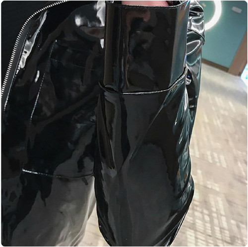Black Wet Look Punk Men PVC Jacket Latex PVC Long Sleeve Coat Chic Private Party Unisex 3.jpg