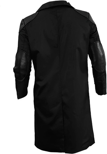 Men's Long Coat Real Leather Elbow Patch Billy Cotton Butcher Trench Coat Jacket Billy Jacket Butche.jpg