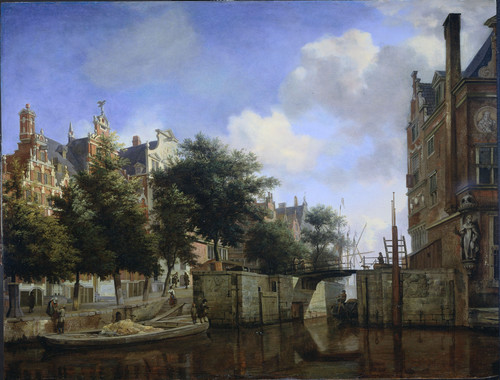 Heyden, Jan van der Мартелаарсграхт в Амстердаме, 1670, 44 cm х 57,5 cm, Холст, масло