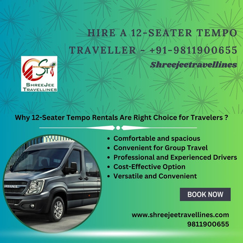 Hire a 12-seater Tempo Traveller - +91-9811900655 -  Shreejeetravellines.jpg