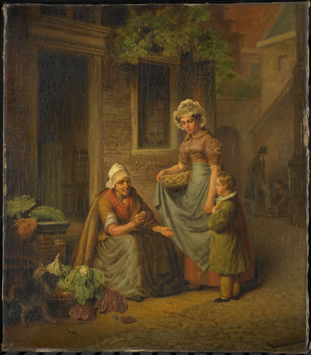 Hansen, Lambertus Johannes Женщина, торгующая овощами, 1845, 57 cm х 50 cm, Холст, масло