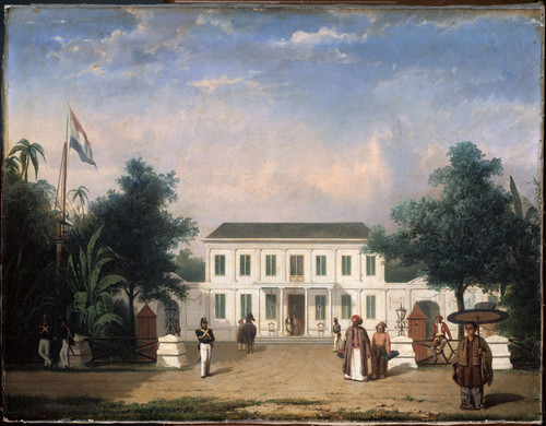 Hardouin, Ernest Alfred Дом в Рейсвейке, Батавия, 1845, 57,5 cm х 75 cm, Холст, масло