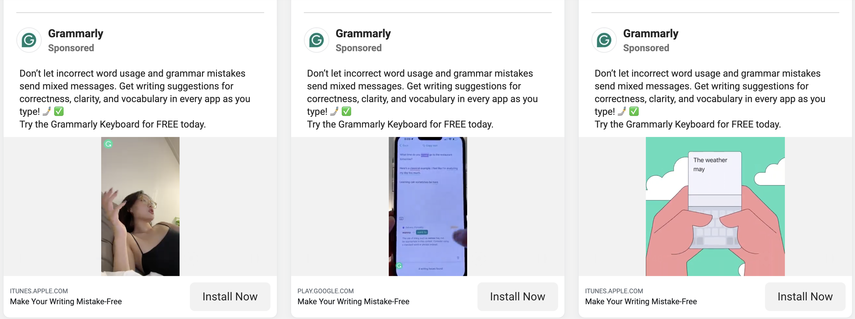 Grammarly Facebook Video Ad