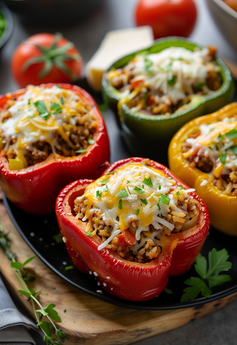 dterox Close up of stuffed bell peppers with cheese on top. T a802c4a7 2ca4 4d30 945e f0ccbbdda51b 1.png