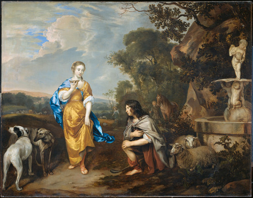 Mijtens, Johannes Портрет молодой пары, как Гранида и Дайфило, 1670, 112 cm х 143,5 cm, Холст, масло