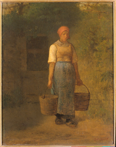 Millet, Jean Francois Девушка несёт воду, 1875, 41 cm х 33 cm, Холст, масло