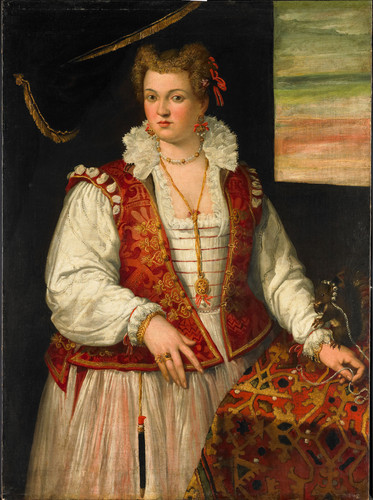 Montemezzano, Francesco (приписывается) Портрет женщины с белкой, 1575, 133,5 cm x 98 cm, Дерево, ма