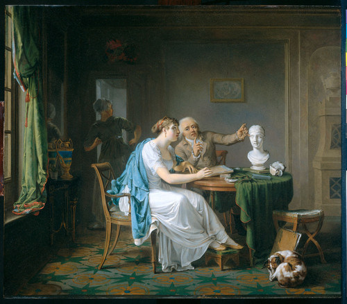 Moritz, Louis Урок рисования, 1812, 46 cm х 53 cm, Дерево, масло