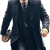 Men's Peaky Blinders Thomas Shelby Black Wool Long Fashion Trench Coat 0 (2)