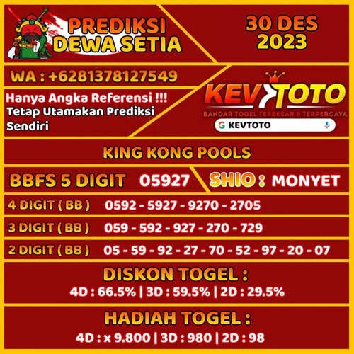 Prediksi Togel Toto 4D KingKong Pools Sabtu 30 Desember 2023.jpg