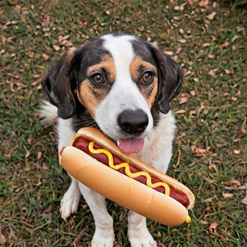 a+dog+eating+a+hotdog?model=dreamshaper&width=1024&height=1024&negative=canvas+frame,+cartoon,+3d,+(.jpg