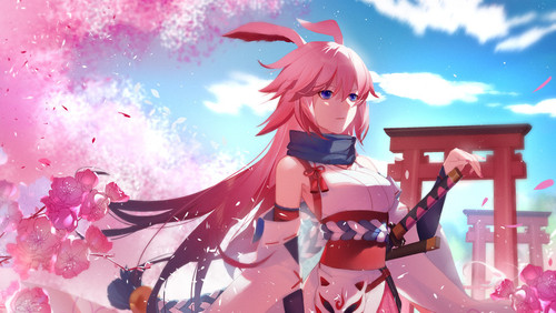  yae sakura and yae sakura honkai and 1 more drawn by tokio sample 504e0744b5236e215a8595ed61b696e6.jpg