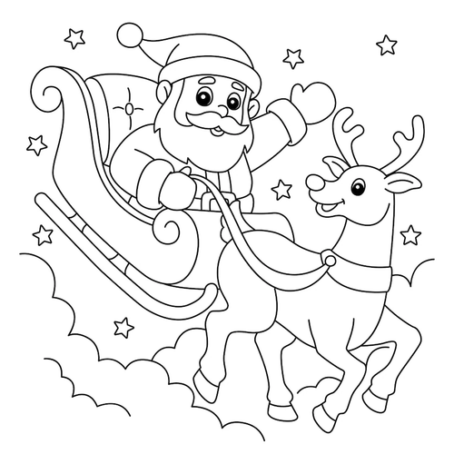christmas santa sleigh reindeer coloring page 576561 2831.png