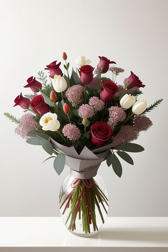 A bouquet of flowers with red .jpg