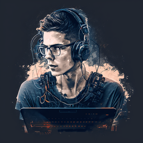 Ionosut guy with glasses programming on the laptop with headset 36f3285f d624 4cbd b076 f2039492cbe5.png