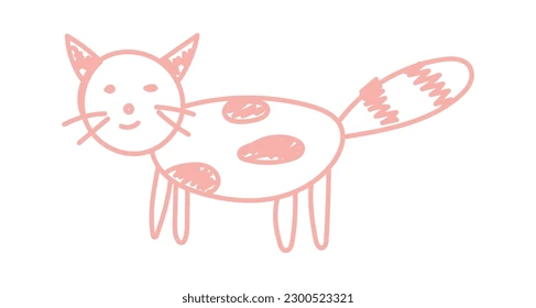 children drawing cat by pencil 260nw 2300523321.webp