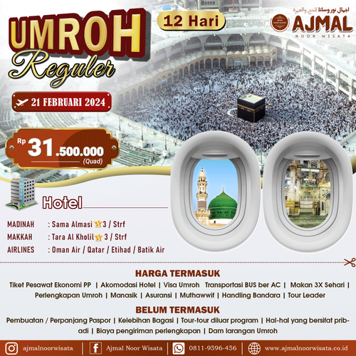 umroh 12 hari februari 2024