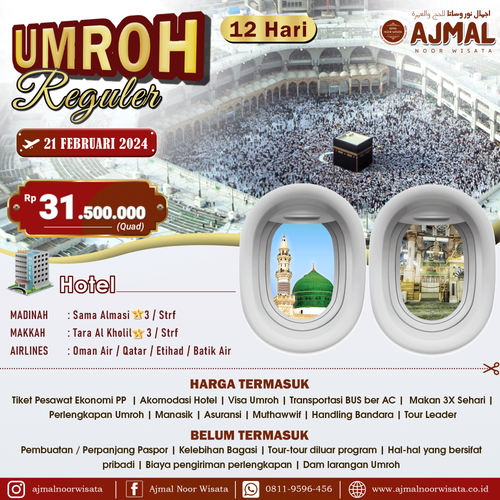 umroh 12 hari februari 2024