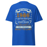 38th Birthday Gift 1986 Vintage Limited Edition 38 Year Old Funny Retro Inspired Graphic Tee Men Roy