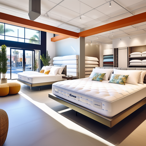 california style mattress store with lots of mattresses 17984424.png