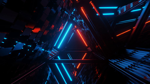 figura triangular geometrica legal em uma luz de laser neon otima para fundos e papeis de parede.jpg
