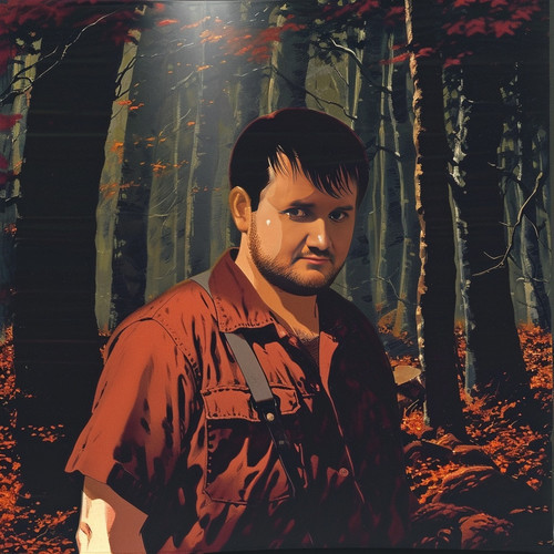 bullzard man pose r in a dark forest in the style of dark red a 57a49881 25af 4b2c 9c30 c2fd396f3995.jpg