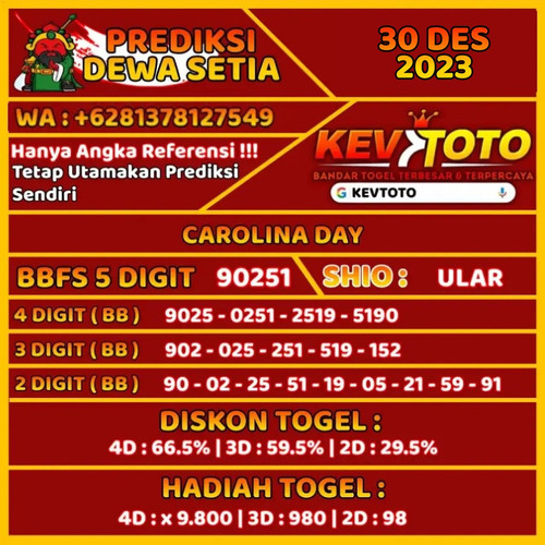 Prediksi Togel Toto 4D Carolina Day Sabtu 30 Desember 2023.jpg