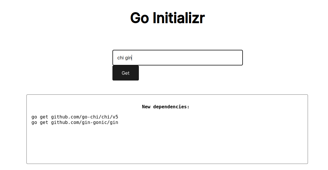 Go Initializr Go Initializr