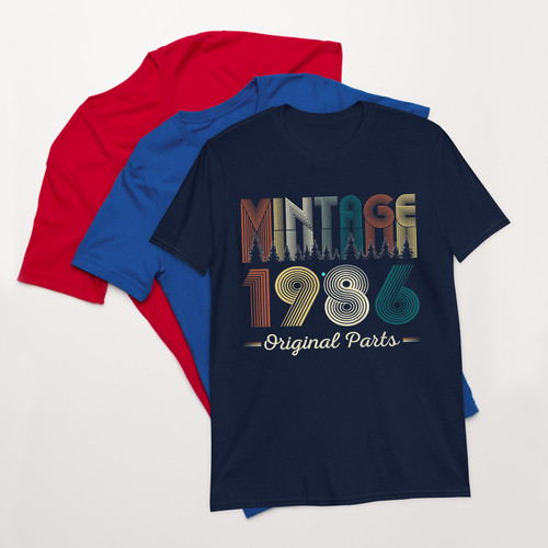 38th Birthday Gift For Men, Women Vintage 1986 Original Parts Funny 38 Year Old Retro Inspired Graph