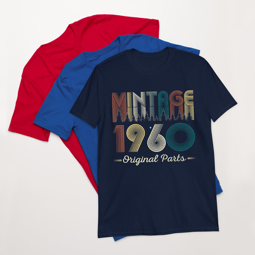 64th Birthday Gift For Men, Women Vintage 1960 Original Parts Funny 64 Year Old Retro Inspired Graph