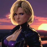 A girl with blonde hair in 80’s anime vintage styl (1)