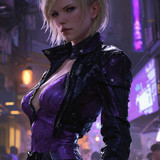 Anime artwork of Nina Williams in a detailed intri (2)