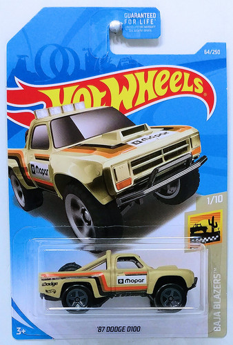 Машинка Hot Wheels '87 Dodge D100 2019 Baja Blazers (#064) MOPAR FYB93