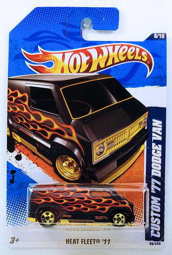 Машинка Hot Wheels Custom '77 Dodge Van 2011 Heat Fleet (#096) T9803