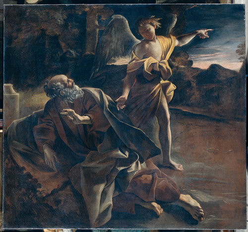 Lanfranco, Giovanni Ангел разбудил Пророка Илию в пустыне, 1625, 212 cm х 230 cm, Холст, масло