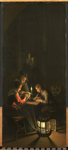 Laquy, Willem Joseph Аллегория художественного образования (триптих). Вечерняя школа, 1771, 80 cm х 