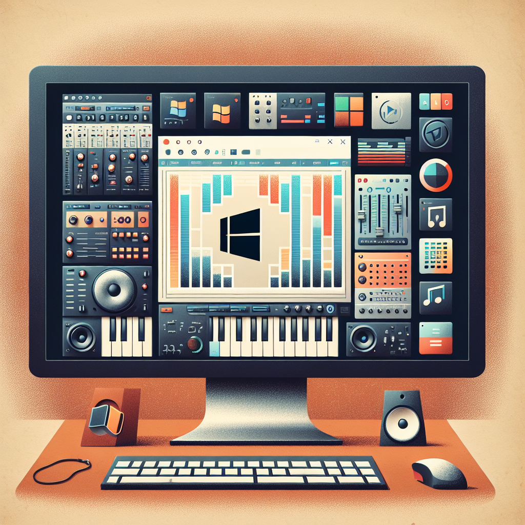 GarageBand equivalent for Windows showcasing a user-friendly music production interface on a PC screen