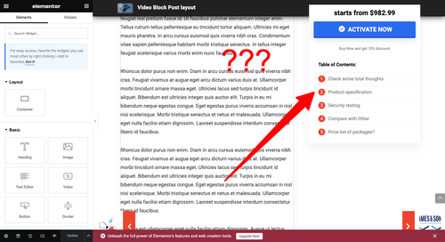 Edit Video Block Post layout with Elementor.png