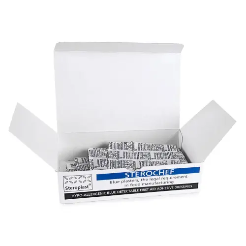 Sterochef Hypoallergenic Blue Plasters 100 Pack.webp