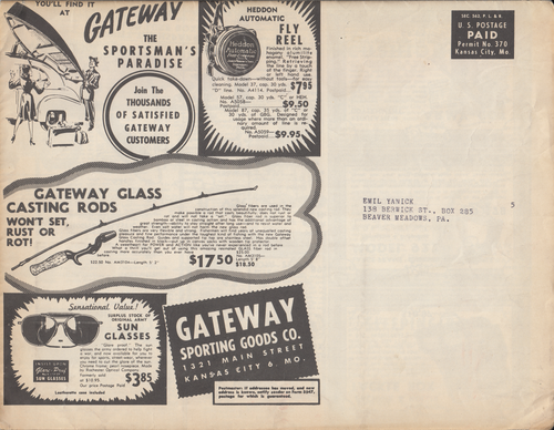 1960s (2) Gateway Sporting Goods Co., Kansas City, MO (foldout front)