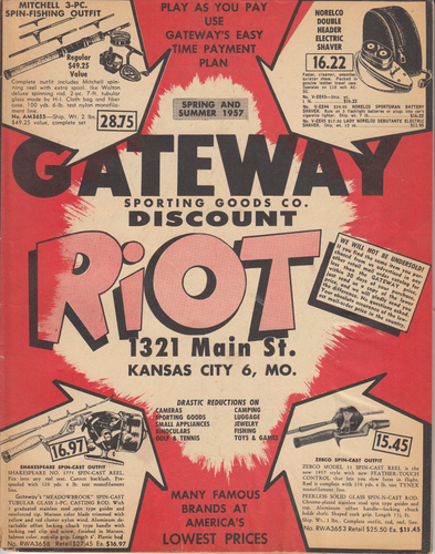 1957 (SPRING AND SUMMER 1957) Gateway Sporting Goods Co., Kansas City, MO (front cover) NO CREEK CHU