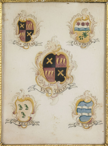 Unknown Герб Anna Digna van Gelre, жены Laurens Jacobsz de Witte, с четырьмя гербами ее родственнико