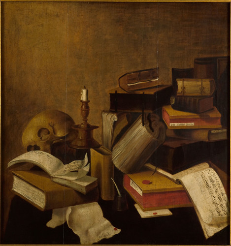 Unknown Ванитас натюрморт с книгами, 1633, 73,5 cm x 70 cm, Холст, масло