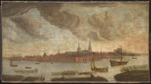 Unknown Вид на город Хойсден, 1660, 85,5 cm х 147 cm, Холст, масло
