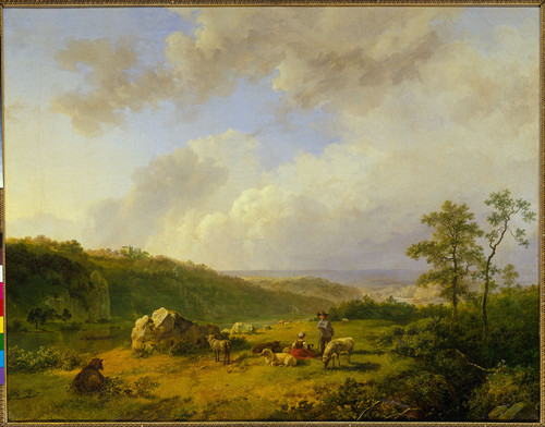 Koekkoek, Barend Cornelis Пейзаж с приближающимся дождём, 1829, 56 cm х 72 cm, Холст, масло