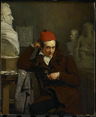 Beveren, Charles van Louis Royer (1787 1868), скульптор, 1830, 25 cm х 21 cm, Дерево, масло