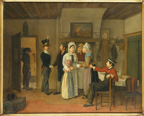 Beveren, Charles van Прощание солдата, 1828, 45 cm х 55,5 cm, Дерево, масло
