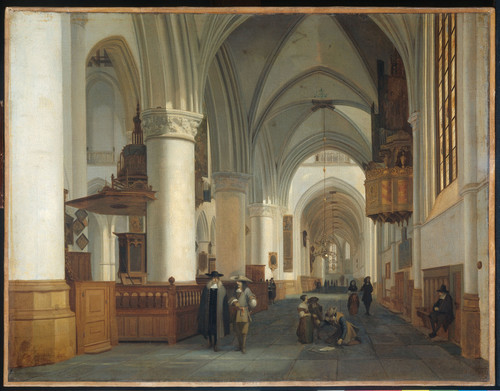 Berckheyde, Job Церковь Святого Бавона в Харлеме, 1674, 52 cm х 67,5 cm, Холст, масло